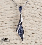Ciondolo in argento con zaffiri blu