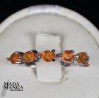 Anello in Argento con opali arancio