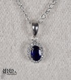 Ciondolo in Argento con zaffiro blu