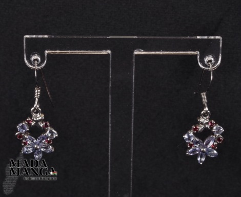 Orecchini in Argento con Tanzaniti e rodoliti