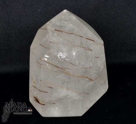 Punta di quarzo ialino con rutili cm.6,3H