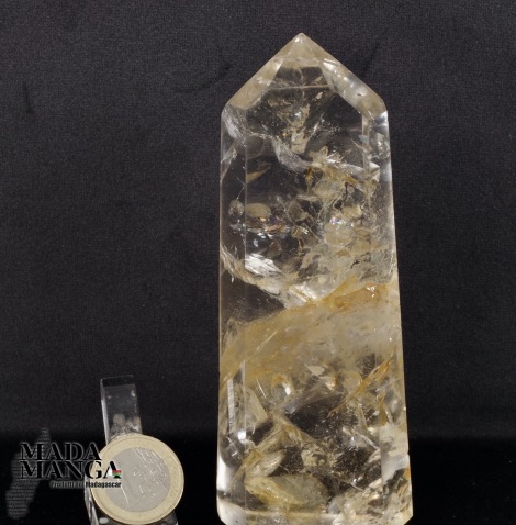 Punta di quarzo ialino con arcobaleno cm.12,8H