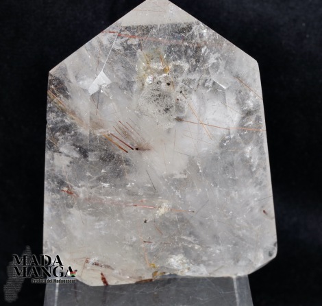 Punta di quarzo ialino con rutili cm.5,8H