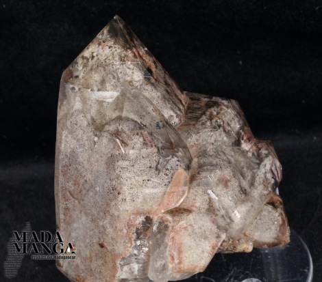 Punta in Quarzo ialino "giardino" con inclusioni