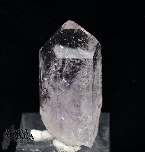 Punta di quarzo/ametista con acqua e lepidocrociti