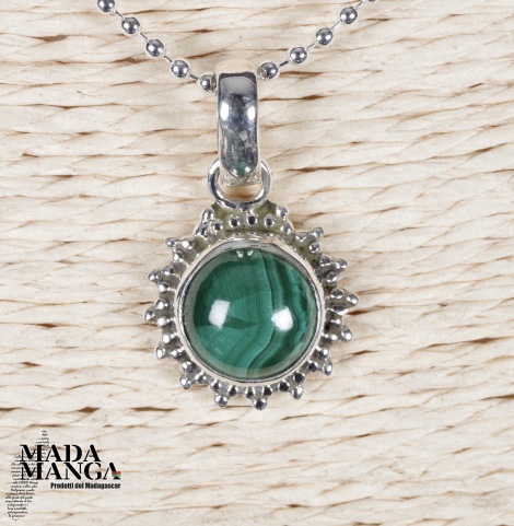 Ciondolo in Argento con Malachite
