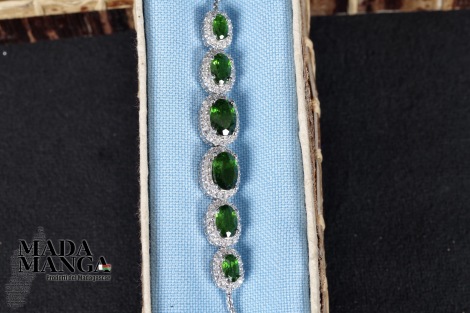 Braccialetto in argento con cromo diopsidi