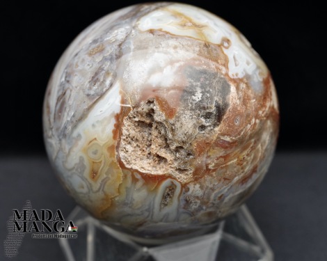 Sfera in legno fossile agatizzato cm.7,4