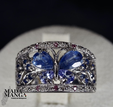 Anello in Argento con Cianiti e Tanzaniti