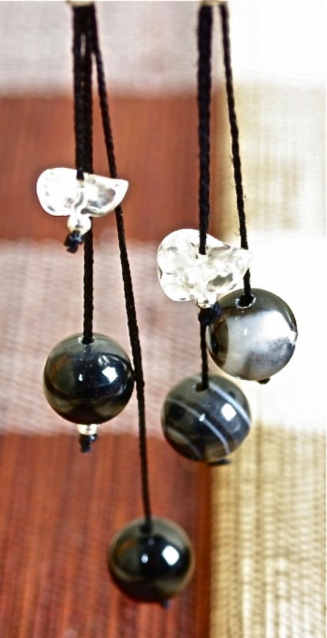 orecchini con alluminio-agata-quarzo