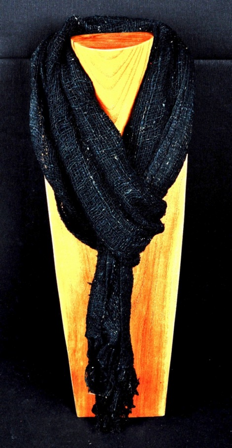 sciarpa in seta grezza nera