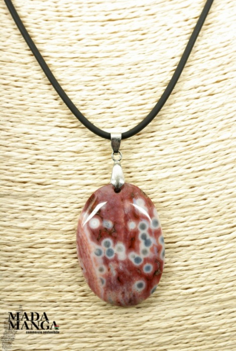 Collana con ciondolo in Diaspro Oceanico