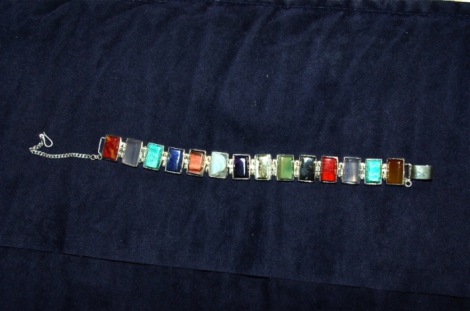 bracciale in argento con pietre miste