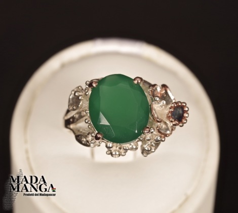 Anello in Argento con Onice Verde
