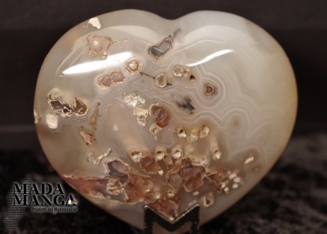 Cuore in agata Sakura (fiori di ciliegio)