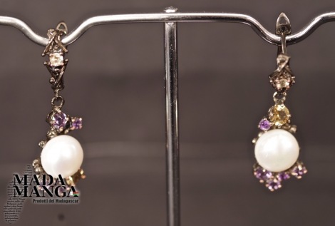 Orecchini in Argento con Perle e Ametiste