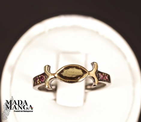 Anello in Argento con Tormalina verde