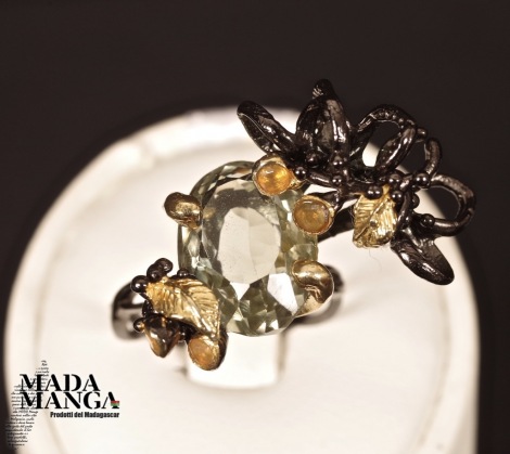 Anello in Argento con Ametista verde