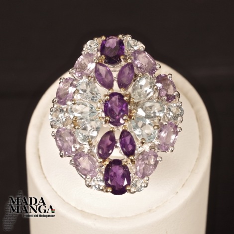 Anello in Argento con ametiste e topazi