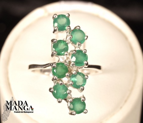 Anello in Argento con onici verdi