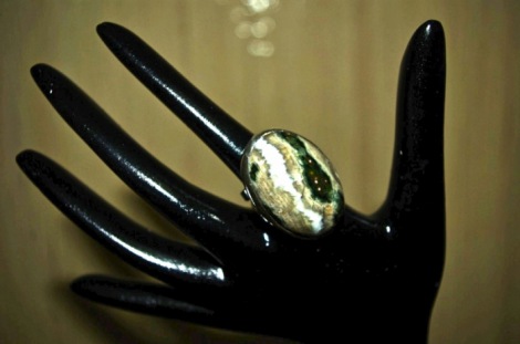 Anello in argento con diaspro oceanico