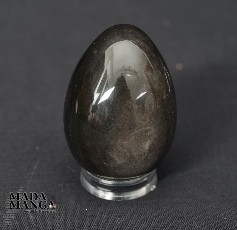 Uovo in ossidiana silver cm.5,1H