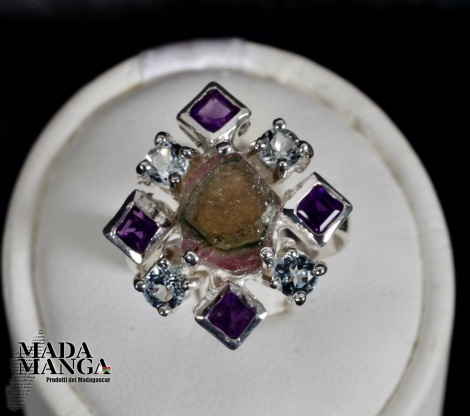 Anello in Argento con Tormalina watermelon