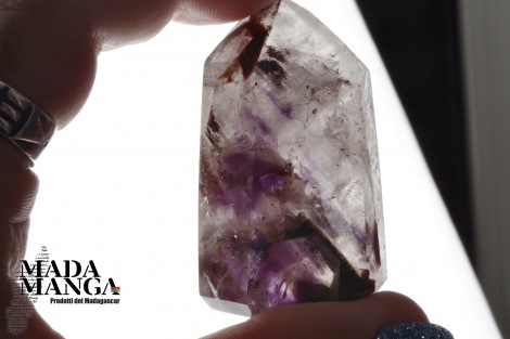 Punta di Quarzo/Ametista/fumè cm.5,2H