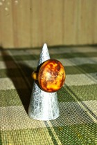 anello rotondo in corno del madagascar