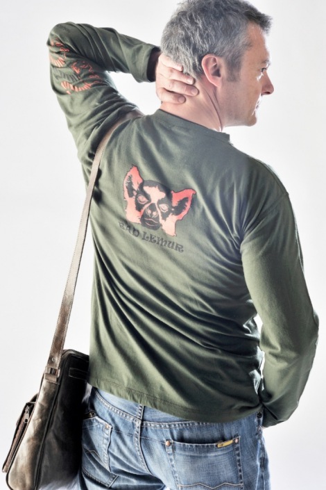 LEMURE STAMPATO SU T SHIRT MANICA LUNGA